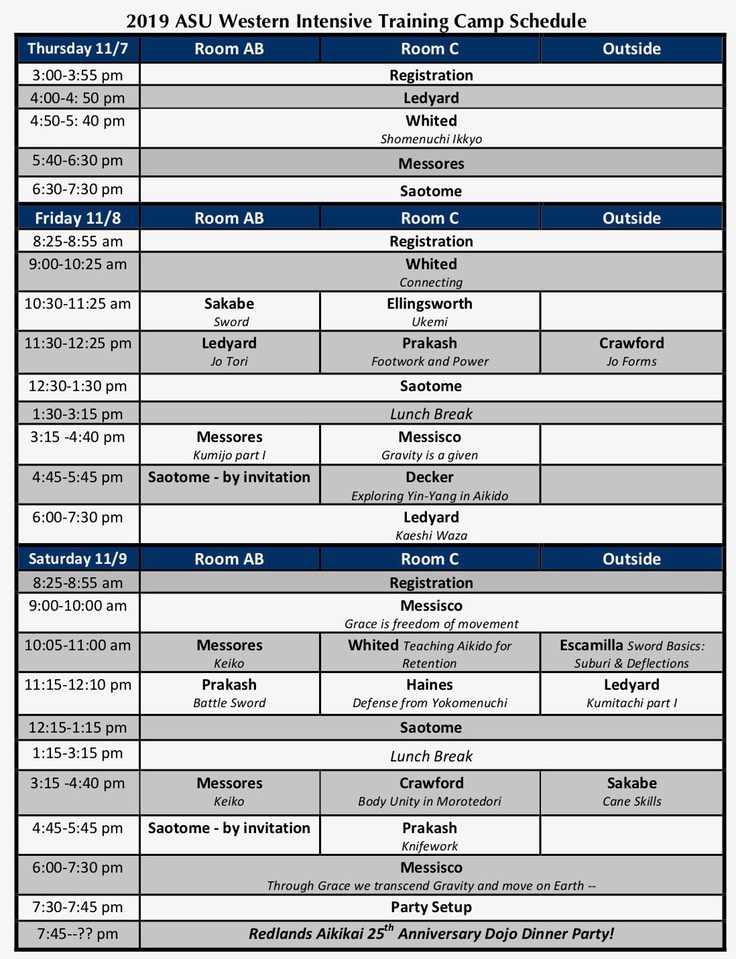 2019 Camp Schedule, Version 3